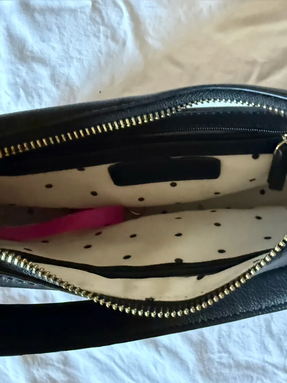 Elegant Black Leather Shoulder Bag with Gold Hardware